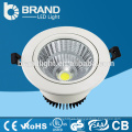 Epistar Bridgelux Chips Meawell Driver 15w de alta luminosidad Round COB Downlight, empotrado LED Downlight